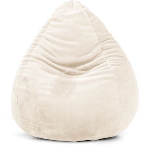 Sitting Point Pouf poire XL d'intérieur fourrure douce beige 70x110cm - Publicité