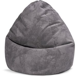 Sitting Point Pouf poire XXL d'intérieur velours grosse cote anthracite 80x130cm - Publicité