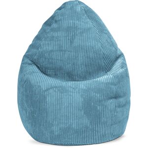 Sitting Point Pouf poire XL d'interieur velours grosse cote bleu petrole 70x110cm