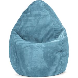 Sitting Point Pouf poire XL d'intérieur velours grosse cote bleu pétrole 70x110cm