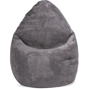 Sitting Point Pouf poire XL d'interieur velours grosse cote anthracite 70x110cm