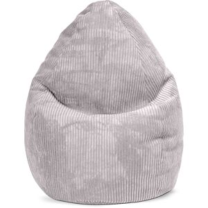 Sitting Point Pouf poire XL d'interieur velours grosse cote gris clair 70x110cm