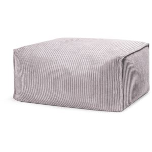 Sitting Point Pouf repose pied carre velours grosse cote gris clair 55x65x35cm