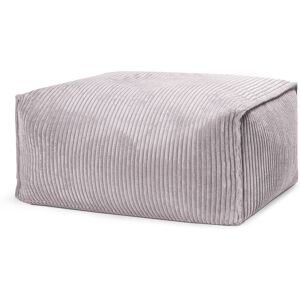 Sitting Point Pouf repose pied carré velours grosse cote gris clair 55x65x35cm - Publicité