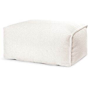 Sitting Point Pouf repose pied carré fourrure douce beige 55x65x35cm