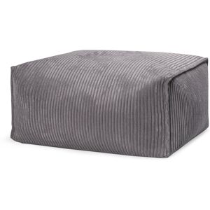 Sitting Point Pouf repose pied carré velours grosse cote gris anthracite 55x65x35cm Gris 65x55x35cm