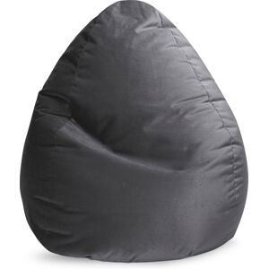 Sitting Point Pouf poire XXL d'intérieur aspect velours anthracite 80x130cm