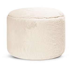 Sitting Point Pouf rond fausse fourrure douce taupe beige 50x30cm