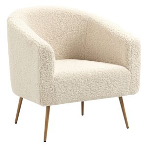 Nordlys Fauteuil de salon en metal et bouclettes blanches