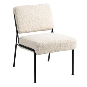 Nordlys Fauteuil de salon en métal et bouclettes blanches Blanc 69x80x51cm