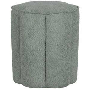 WOOOD Pouf bouclé en polyester vert Bleu 40x46x40cm