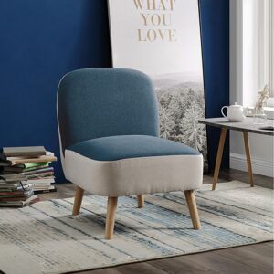 Vivabita Fauteuil scandinave en tissu bicolore