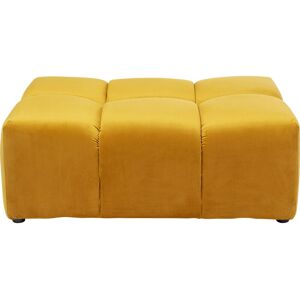 Kare Design Pouf repose-pieds en velours ocre