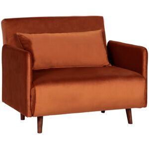 Drawer Fauteuil convertible en velours rouille