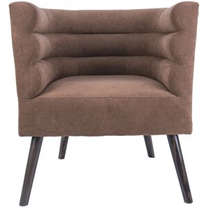 Fauteuil design en tissu effet daim chocolat