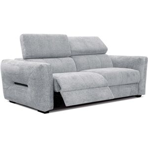 Courtois Laville Canape droit 3 places avec relax electrique a gauche tissu gris clair