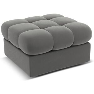 Micadoni Home Pouf en velours gris clair