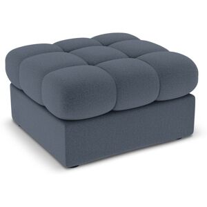 Micadoni Home Pouf en tissu structuré bleu foncé