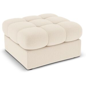 Micadoni Home Pouf en tissu structuré beige clair