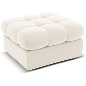 Micadoni Home Pouf en velours beige clair