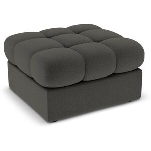 Micadoni Home Pouf en tissu structuré gris foncé