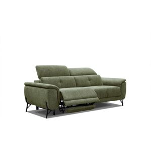 Courtois Laville Canapé droit 3 places avec un relax électrique à gauche tissu vert Vert 203x80x108cm