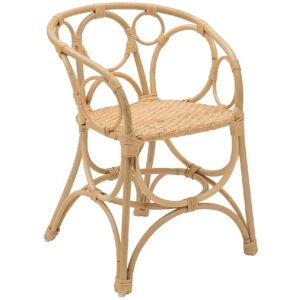 Kok Maison Fauteuil enfant en rotin beige avec accoudoirs