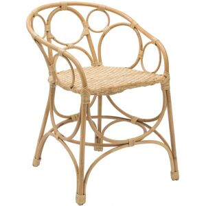 Kok Maison Fauteuil de table en rotin beige avec accoudoirs Beige 55x75x56cm