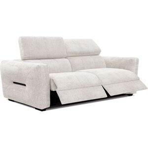 Courtois Laville Canape droit 3 places avec 2 relax electriques tissu ecru