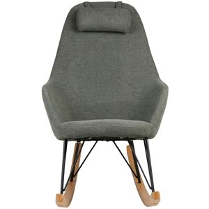 Zago Rockingchair scandinave tissu vert sapin Vert 109x104x66cm