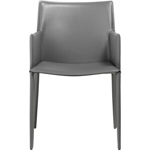 Zago Fauteuil cuir gris avec accoudoirs