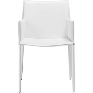 Zago Fauteuil cuir blanc avec accoudoirs - Publicité