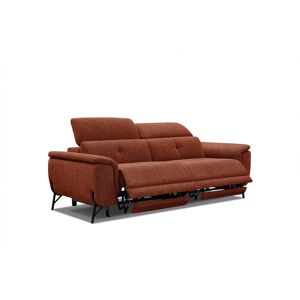 Courtois Laville Canape droit 3 places avec 2 relax electriques tissu rouille