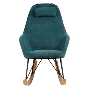 Zago Rocking-chair scandinave tissu vert canard