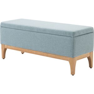 Homcom Banquette coffre de rangement 2 en 1 style scandinave tissu vert d'eau Vert 110x45x39cm