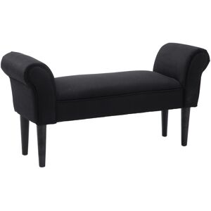 Homcom Banc banquette design contemporain accoudoirs courbes noir