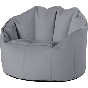 Icon Pouf fauteuil velours gris anthracite Gris 74x64x77cm