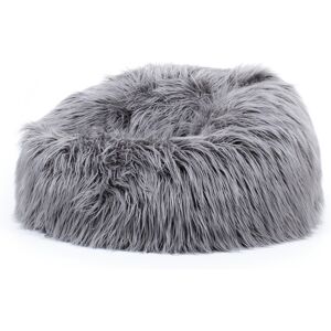 Icon Pouf fausse fourrure gris anthracite