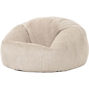 Icon Pouf velours côtelé beige galet Beige 85x50x85cm