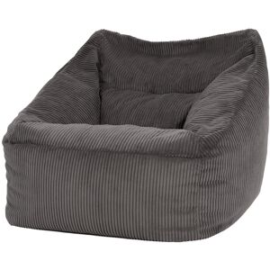 Icon Pouf fauteuil velours côtelé gris anthracite