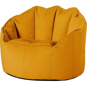 Icon Pouf fauteuil velours jaune ocre Jaune 74x64x77cm