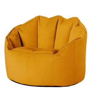Icon Pouf fauteuil velours jaune ocre