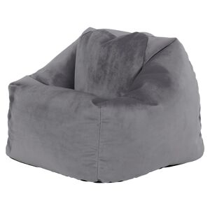 Icon Pouf fauteuil enfant velours gris anthracite