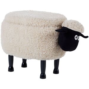 Beliani Pouf animal en tissu beige avec coffre