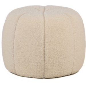 Nordlys Pouf en bouclettes blanches avec rayures Blanc 50x38x50cm