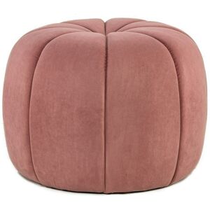 Nordlys Pouf en velours rose avec rayures Rose 50x38x50cm