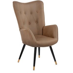 Urban Meuble Fauteuil capitonné en tissu vintage rétro pieds points dorés