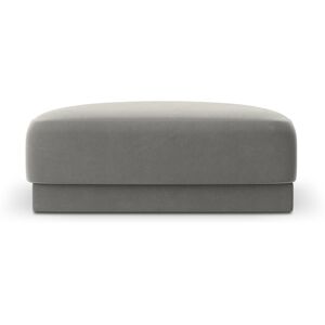 Micadoni Home Pouf 1 place en tissu velours gris clair Gris 85x42x85cm