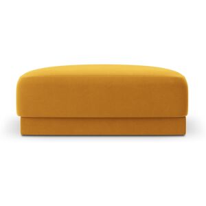 Micadoni Home Pouf 1 place en tissu velours jaune