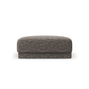 Micadoni Home Pouf 1 place en tissu chenille gris Gris 85x42x85cm